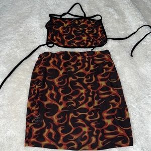 2 piece fire flame set